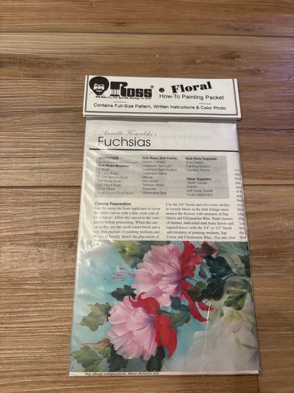Bob Ross Floral How-To Painting Packet - Annette Kowalski's Fuchsias